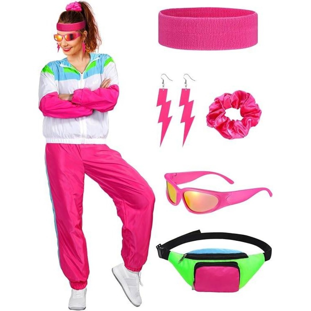Ramede Halloween 80s Glass‎ Series Large Fanny Pack Sunglasses Chain Bag Set